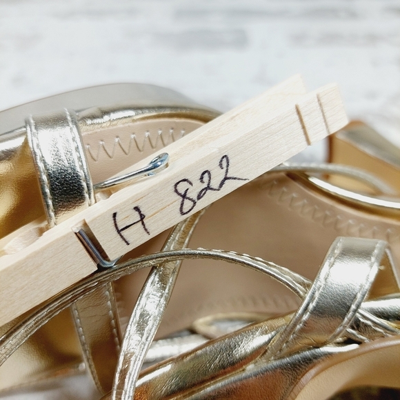 New BP Netta Platform Gold Metallic Strappy Sandals H822 - Picture 13 of 13